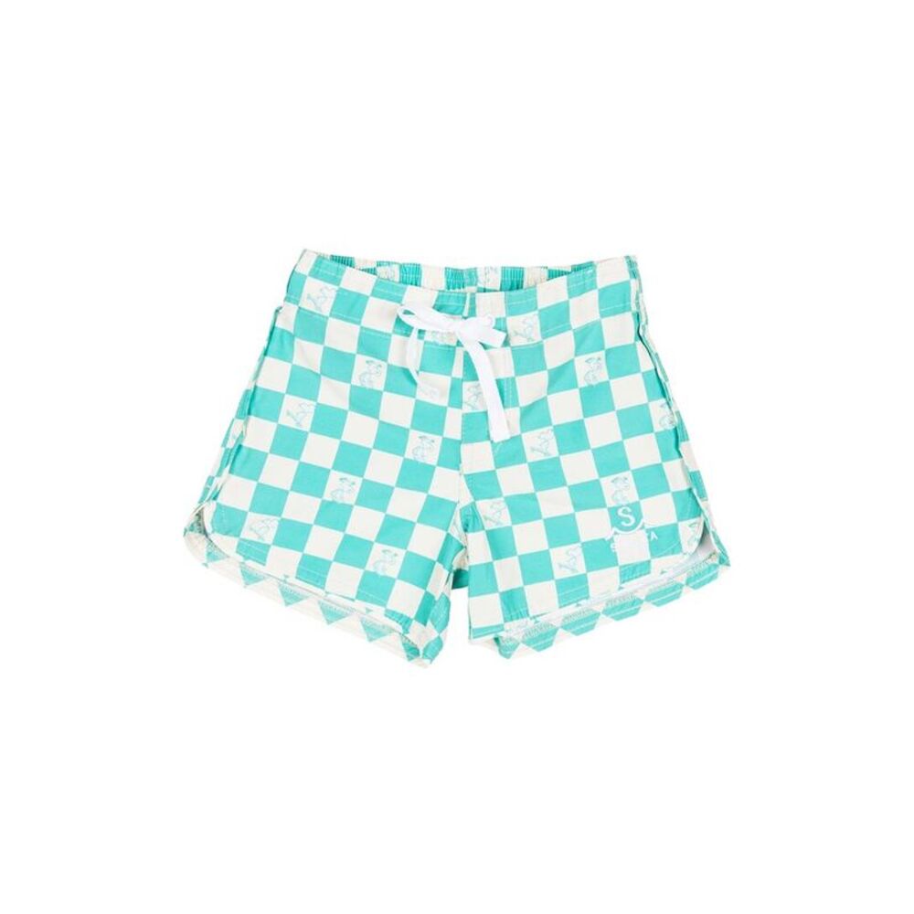Seaesta Surf Boys  X Peanuts Checkerboard Boardshorts, Green